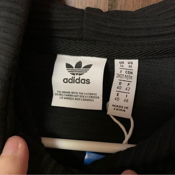 NEW Adidas CD6880 Women originals EQT Hoodie LS shirts black white SIZE M - Picture 4 of 5